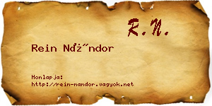 Rein Nándor névjegykártya